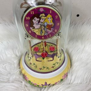 Vintage DISNEY‎ PRINCESS GLASS Clock bell Cinderella sleeping beauty